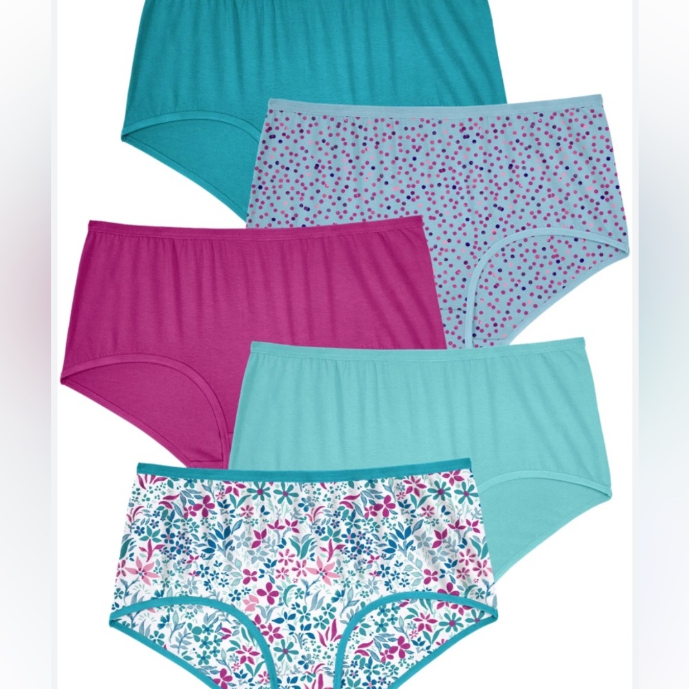 New 5pk curvy Cotton spandexBriefs Panties Comfort ChoiceWoman Within